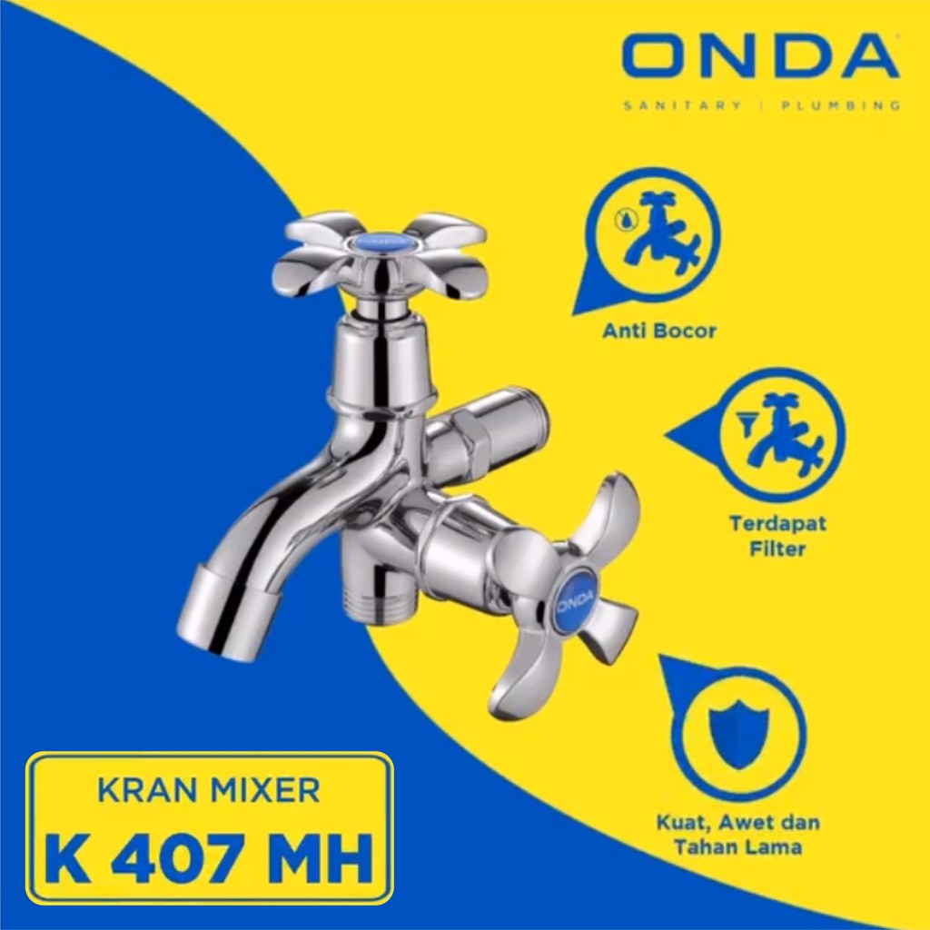 ONDA K 407 MH Kran Cabang Tembok Keran Double Shower 1/2&quot;