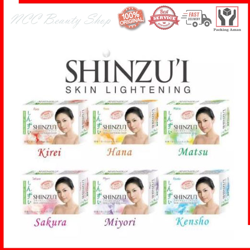 * NCC * Shinzui Sabun Mandi Batang Skin Lightening Soap Dengan Herba Matsu Oil Japan Kirei Hana Myori Sakura