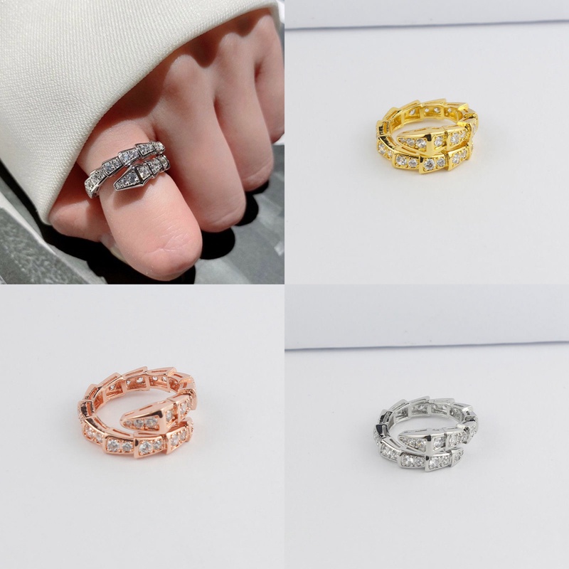 Cincin Model Terbuka Desain Ular Gaya Korea Untuk Wanita