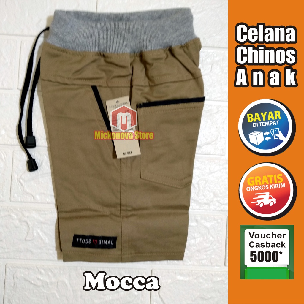 celana chino pendek anak laki laki cowok cowo bahan melar stretch usia 2-11 tahun