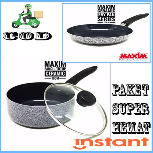 PAKET ISI 2PCS SAUCEPAN MAXIM NEOSTONE 18 CM + 20CM Frypan mantap