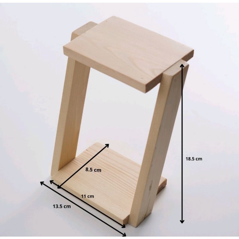 Rak Bunga kayu/Rak Pot Bunga/Rak Kaktus mini 2 susun/Rak kayu Serba Guna