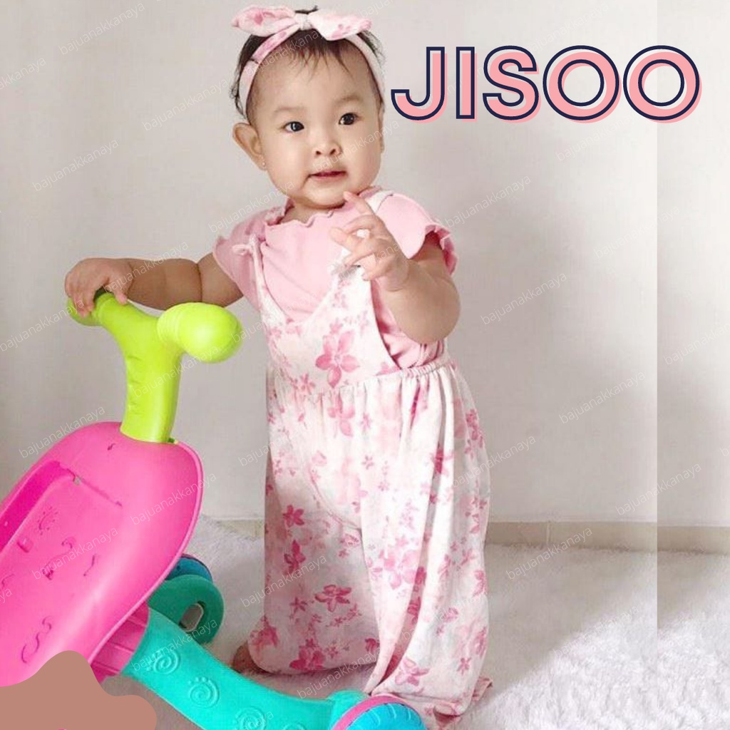 9BLN-3TH OVERALL BAYI JISOO SET BAJU BAYI FREE HEADBAND BY LITTLE KODA (4 IN 1 SET) (SNI)