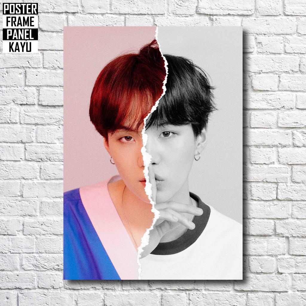 Poster BTS Suga Love Yourself Answer L Version Frame Kayu Solid A4 SUG076