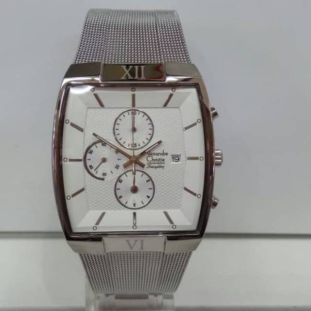 Jam tangan Alexandre Christie AC6275 Pria Silver Original