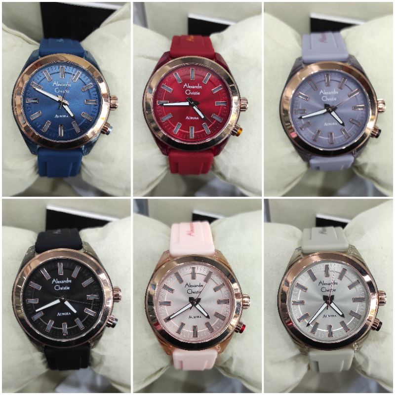 ALEXANDRE CHRISTIE 2928 WANITA ORIGINAL / JAM TANGAN CEWEK ALEXANDRE CHRISTIE AC2928 RUBBER