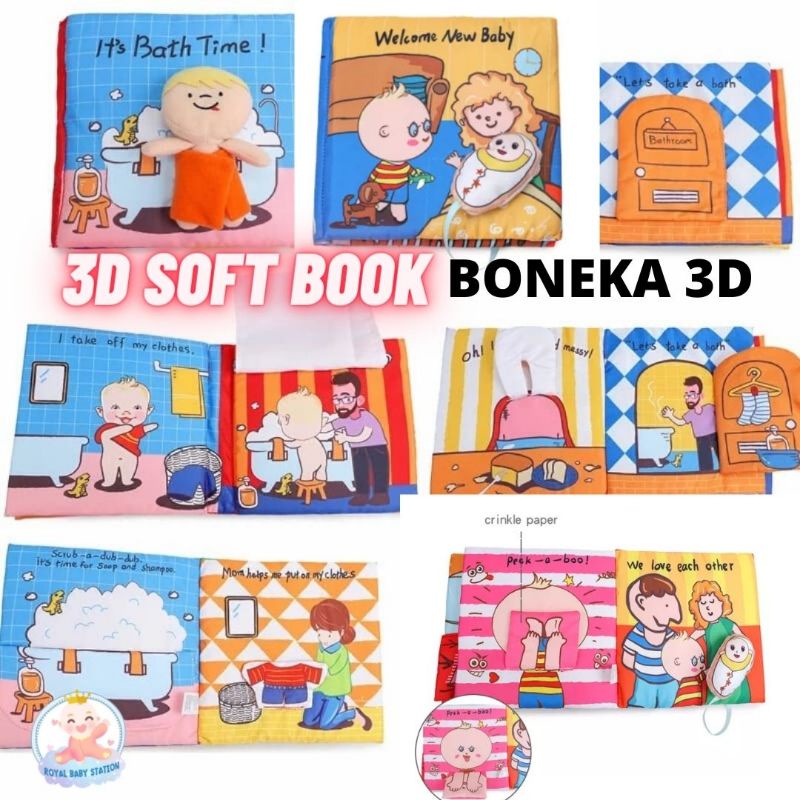 3D Mainan Buku Kain Bayi Soft Cloth Book Baby Seri Edukasi Aktifitas Bayi