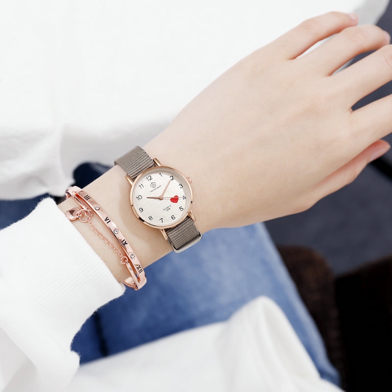 FYGALERY J172 Jam Tangan Kanvas Wanita Jam Analog Cewek Elegan Wrist Watch-6