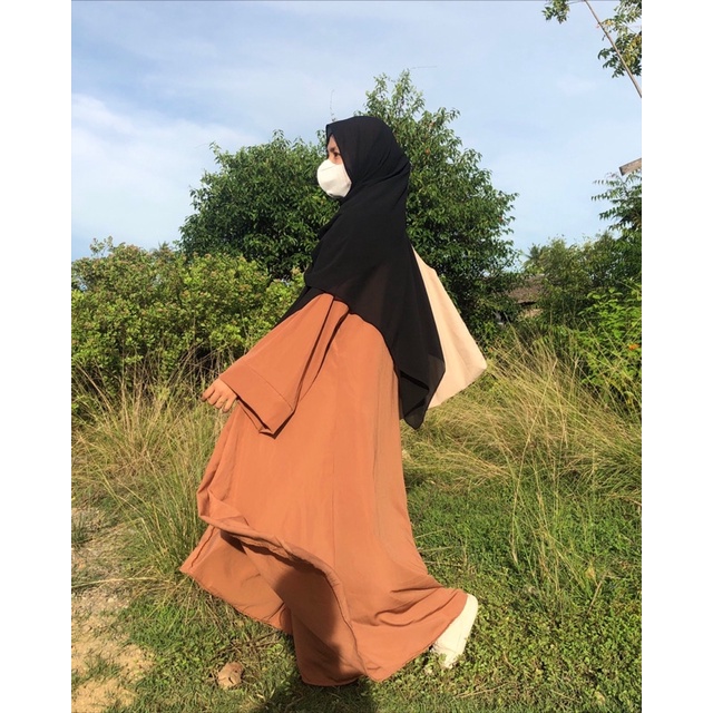 Basic abaya zakiyyah chocobrown