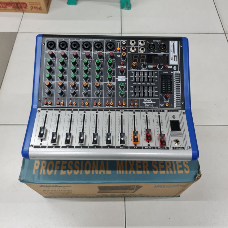 Power Mixer Blackspider PHY 6 Karaoke Bluetooth Original