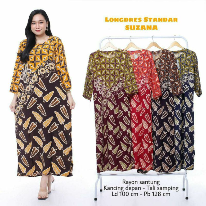 Longdres Batik Daster Batik Lengan Panjang Kekinian