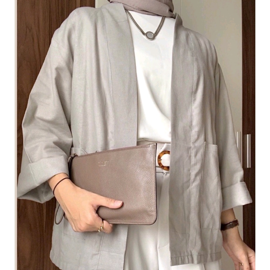 PROMO!! Yuzie Outer Linen Kimono Basic Outfit Blazer Linen Atasan Linen Model Korea Terlaris