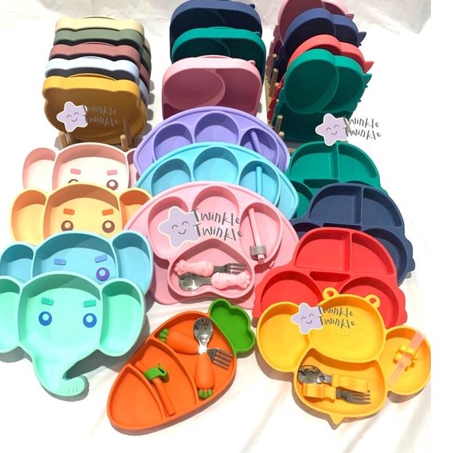 Harga Bersahabat.. Piring Silikon Anak / Feeding Set Anak / Piring Silikon