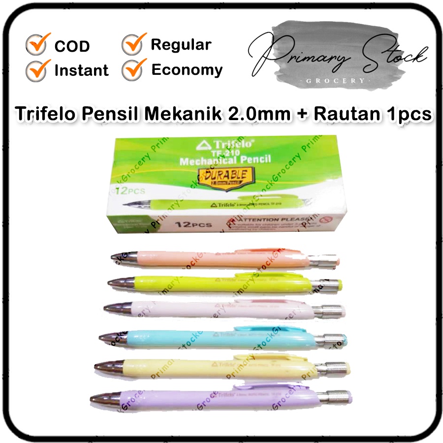 

Pensil Mekanik 2.0 mm 2B Pensil Cetek Cetekan Besar Tebal Trifelo TF 210
