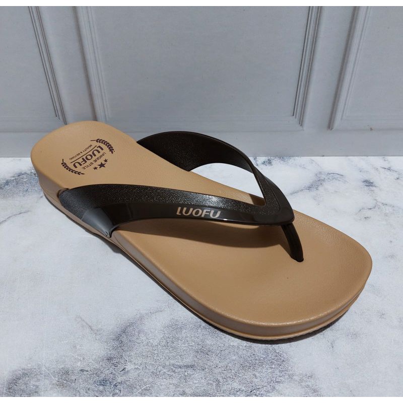 Sandal  karet jepit luofu impor terbaru bisa cod wedges Sandal jelly karet