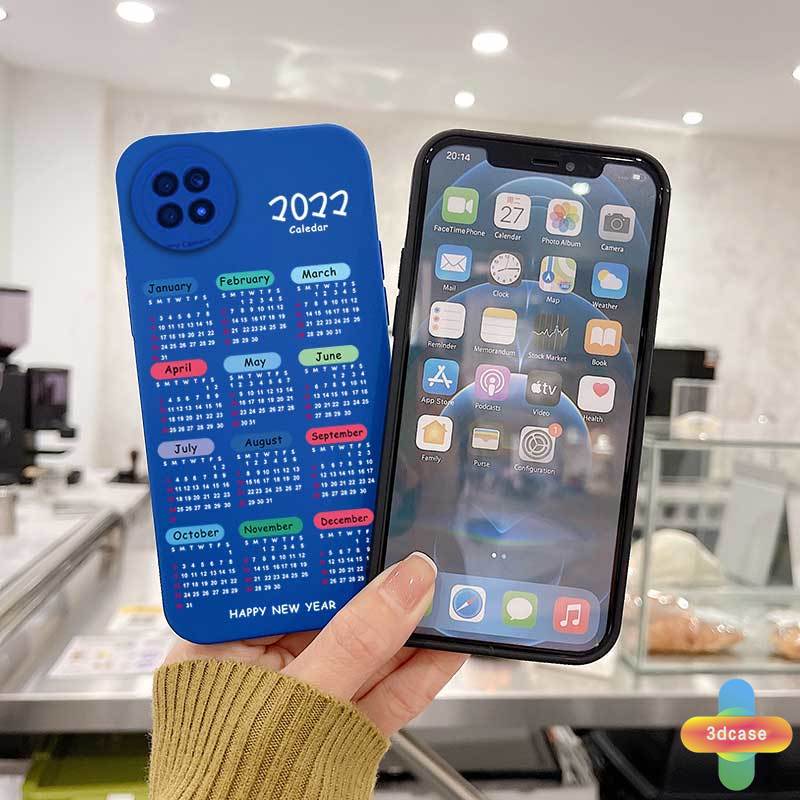 Casing Soft Case Xiaomi Redmi Note 8 10S 9 10 9 10 PRO MAX 11 9S Xiaomi Redmi POCO C3 C31 X3 NFC X3 PRO Redmi 9 9C NFC 9A 9i 9T 9AT 9 PRO Power 10X POCO M2 PRO 10 Prime 2022 Klein Blue Calendar Soft TPU Shockproof Back Cover