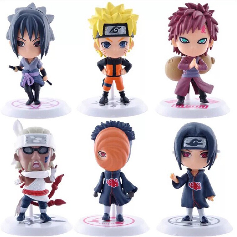 6pcs Patung Anime Jepang Naruto PVC Hinata Sasuke Itachi Kakashi Sakura Action Figure Anak Model Boneka Mainan Koleksi Hadiah