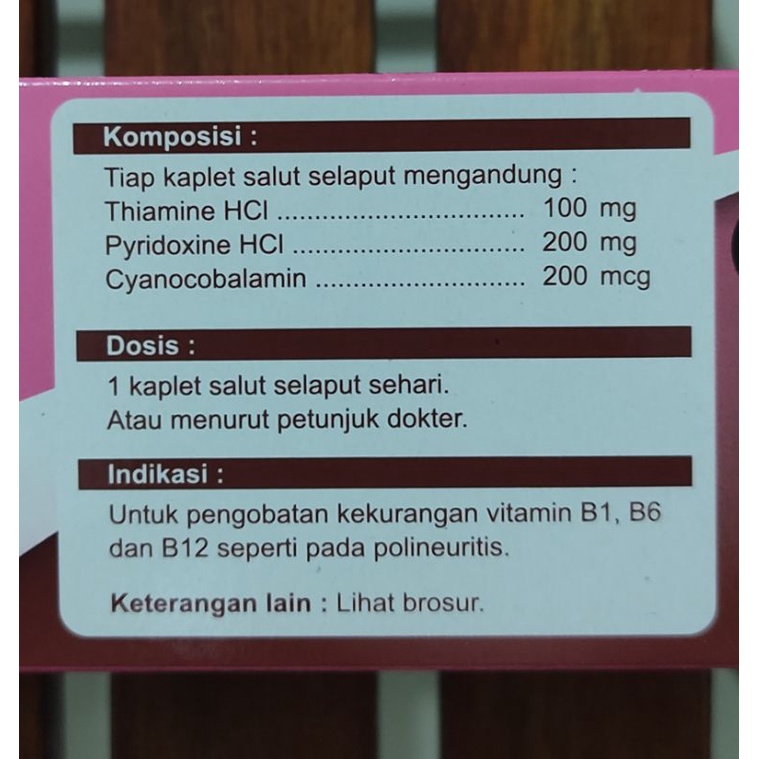 Hufaneuron 10 Kaplet / Mengatasi Kekurangan Vitamin B1 / B6 / B12 / Suplemen Makanan