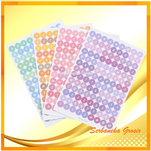 

1 Pak Stiker Abjad 468 pcs Stiker Huruf dan Angka Sticker Angka Sticker Label Huruf Stiker Label Angka