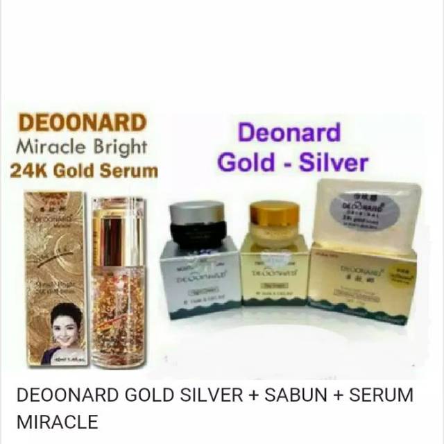 Paket Lengkap Deoonard Gold dan Silver + Sabun + Serum