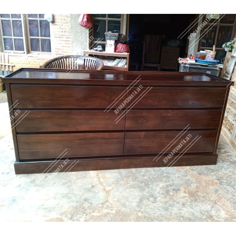 bufet jati minimalis laci custom furniture jepara ( bufet aquarium )