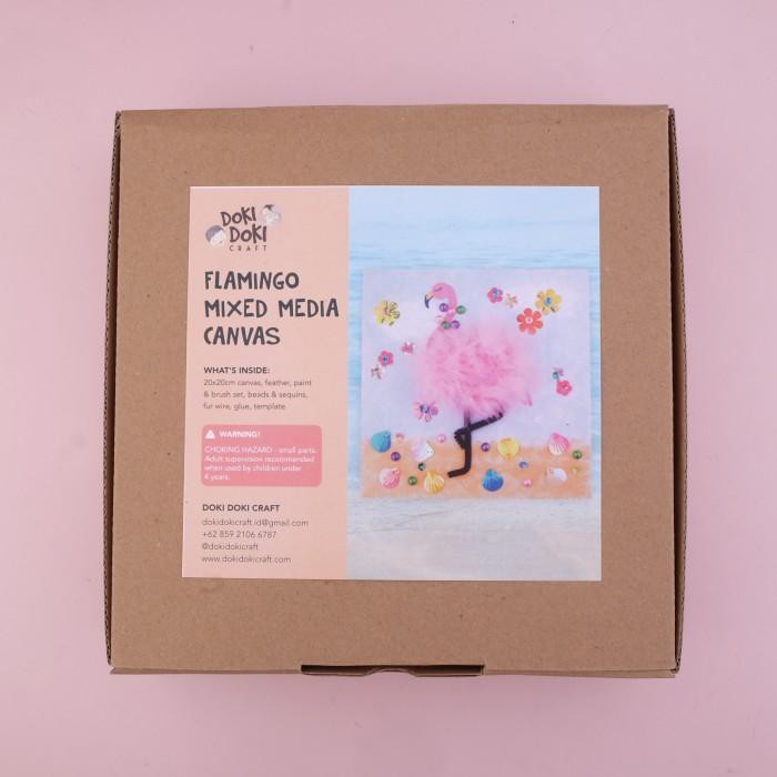 

Flamingo Mixed Media Canvas Craft Kit - Doki Doki Kids Activity Fun Murah Meriah Ready