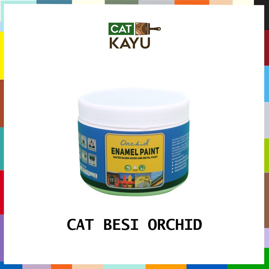 Jual Cat Besi Orchid Enamel Paint 400gr Cup Waterbased Cat Besi dan