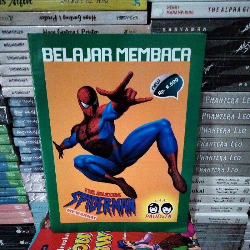Buku anak TK & paud Belajar membaca - seri mewarnai The Amazing Spiderman