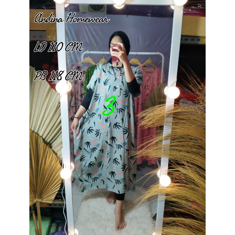 ANDINA HOMEWEAR DASTER KALONG KANCING 3, RAYON PREMIUM LD 110 CM