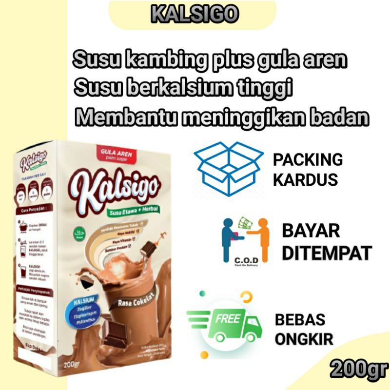 KALSIGO SUSU KAMBING ETAWA BUBUK RASA COKLAT DENGAN GULA AREN