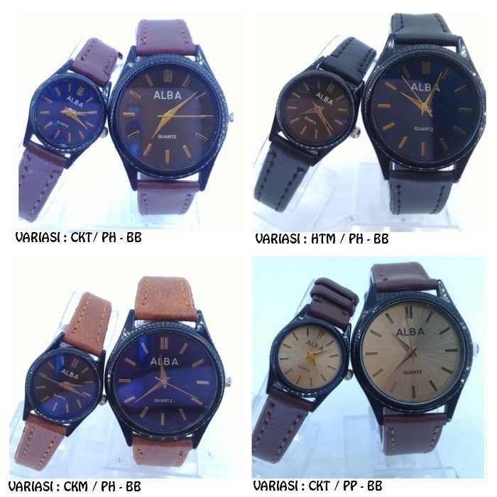 JAM TANGAN COUPLE VINTAGE KULIT PRIA WANITA PASANGAN