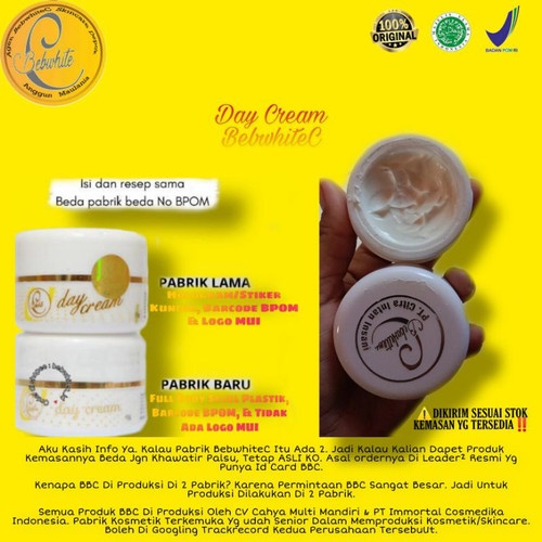 Bebwhite C BBC Day Cream Krim Siang Pelembab Perawatan Kulit Wajah Siang Hari