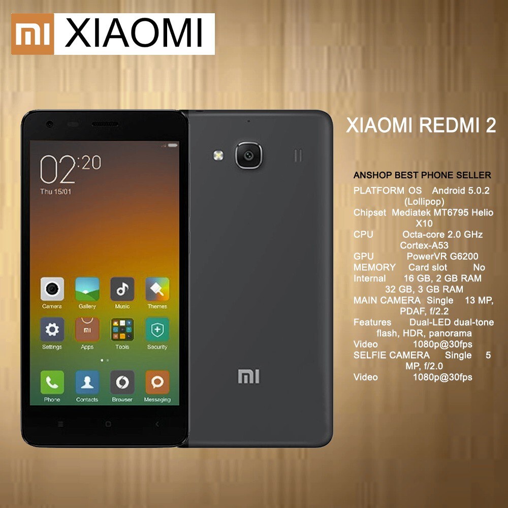Xiaomi Redmi 2 16GB Smartphone Android 4G LTE HP Murah HandphonE