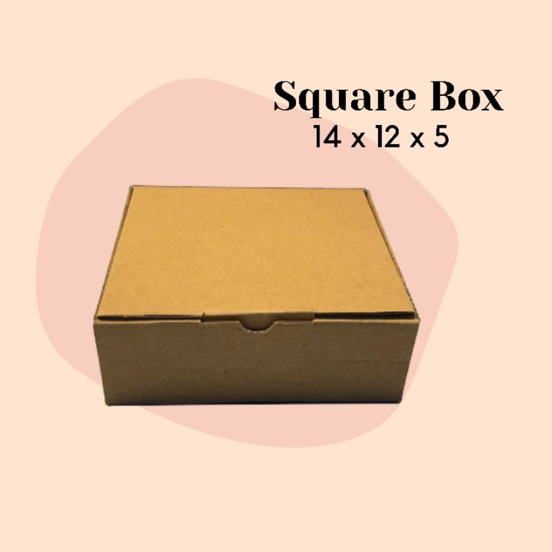 

SQUARE BOX // KARDUS DIE CUT KARTON COKLAT PACKAGING 14x12x5
