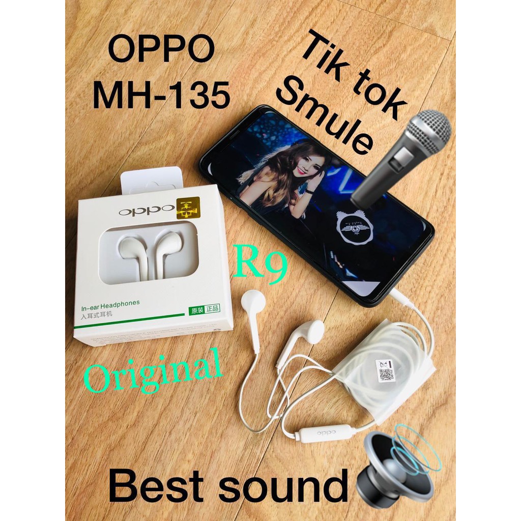 HANDSFREE EARPHONE HEADSET OPPO F7 MH135 R9 ORIGINAL