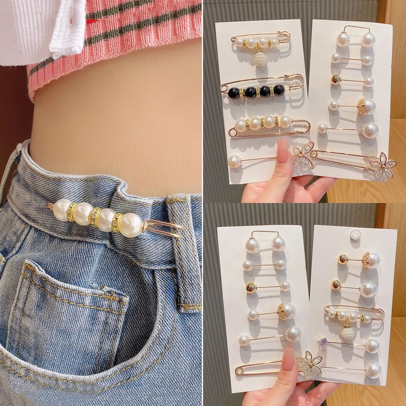 AY(CN) Pin Bros Mutiara Gaya Korea Untuk Aksesoris Pakaian Wanita