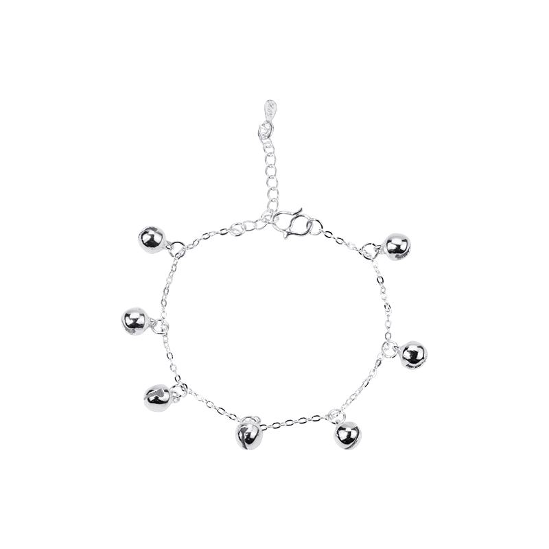 Gelang Rantai Silver Gaya Korea dengan Manik-Manik + Rumbai untuk Wanita