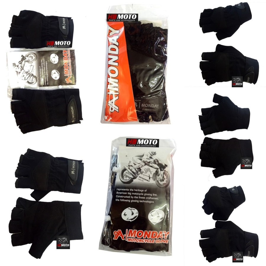 Sarung Tangan Motor Monday HALF FINGER/Sarung Tangan Berkendara Murah/Sarung Tangan Gloves Murah