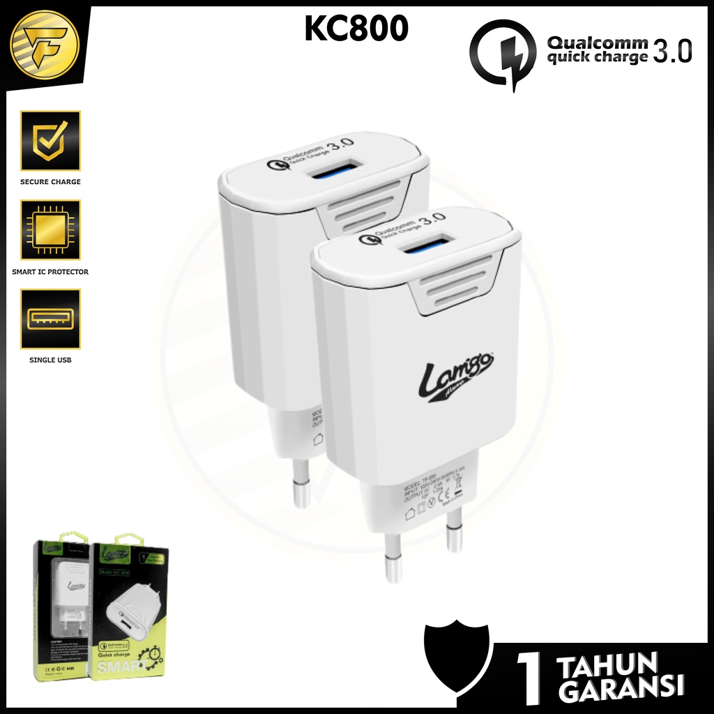 Batok Cas KC800 3.0A Quick Charging Adaptor Charger HP