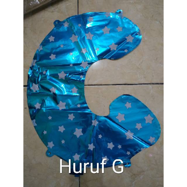 LS 597 - Balon Huruf A - J Warna Pink/Biru/Silver/Gold