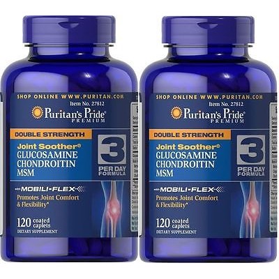 Puritan Double Strength Glucosamine, Chondroitin, MSM |120 Tablet
