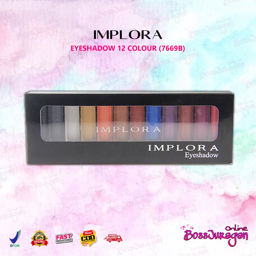 (BOSS) (7669B) Eyeshadow Implora 12 warna