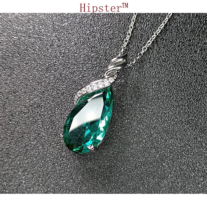 Personality Affordable Luxury Fashion Pear-Shaped Sapphire Pendant Necklace