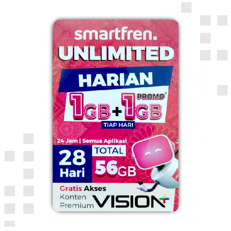 Voucher SMARTFREN Unlimited (28 hari) FUP 1 GB/Hari - Kuota Internet