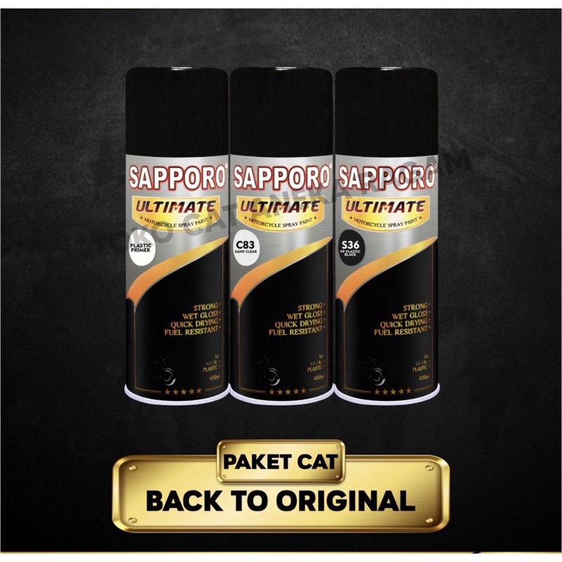 PAKET SAPPORO ULTIMATE BACK TO ORIGINAL / BODY KASAR  (PLASTIC PRIMER, C83, S36)