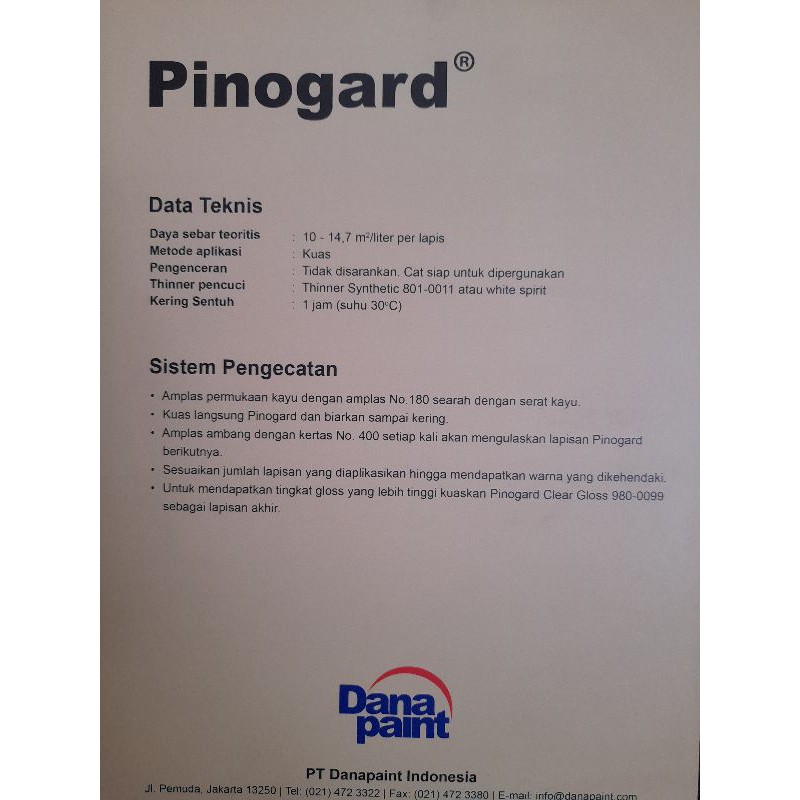 Peolitur Pinogard Danapaint 1 liter / kaleng