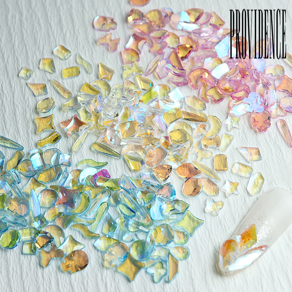 Providence 100Pcs / Set Stiker Kuku Motif Geometri Asimetris Untuk Dekorasi Nail Art / Manicure / Salon