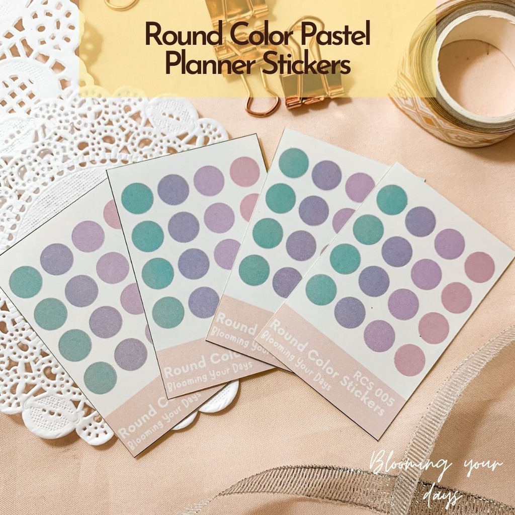 

Dot Sticker stiker bulat totol lingkaran warna pastel journaling aesthetic estetik lucu