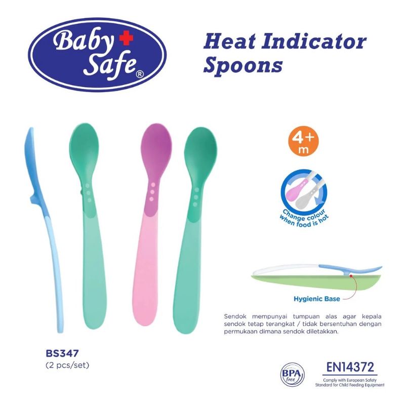 Baby Safe Flexible Spoon Heat Indicator Spoon - Babysafe Sendok Makan Bayi Indikator Panas