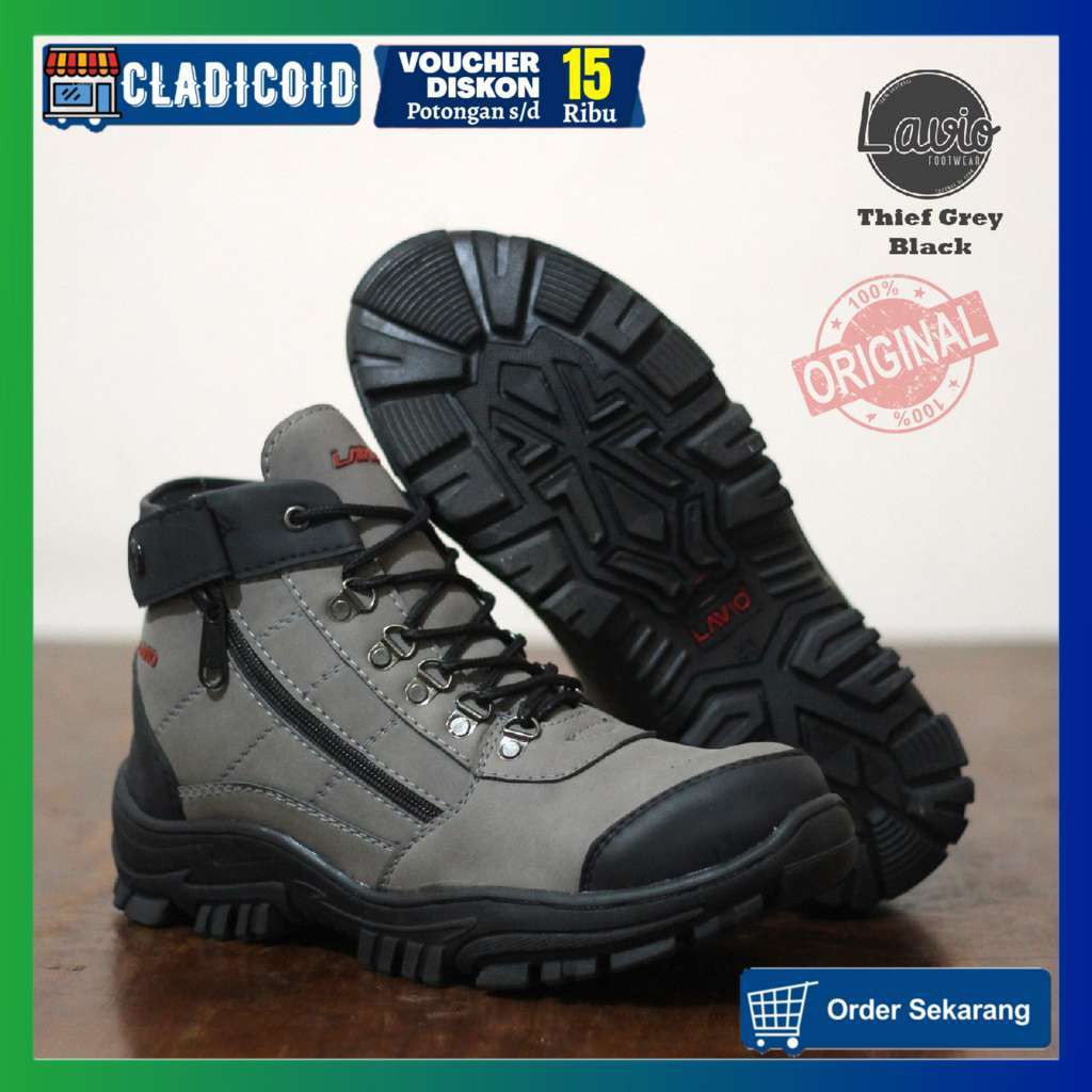 SEPATU SAFETY PRIA ORIGINAL  SEFTY BOOTS KERJA LAPANGAN PROYEK BANGUNAN OUTDOOR LAVIO THIEF